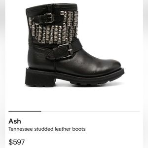 Ash Tennessee studded leather boots Size 10
